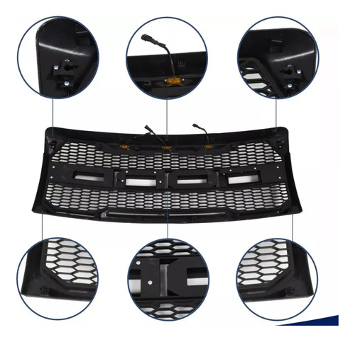 Parrilla Generica F150 Lobo 2009 Al 2014 Tipo Raptor Leds Negro Mate