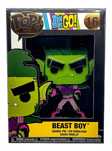 Funko Pop Pins Figura Beast Boy 16 Teen Titans Metal Colecci