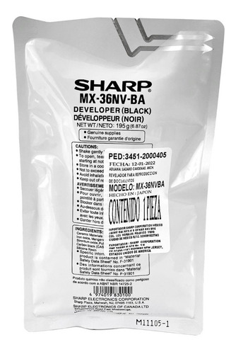 Sharp Revelador Mx36nvba / Mx2310 3110 3111n