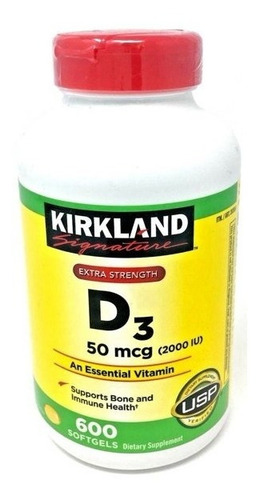 Vitamina D3 50 Mcg 2000 Ui Kirkland Com 600 Softgels Eua