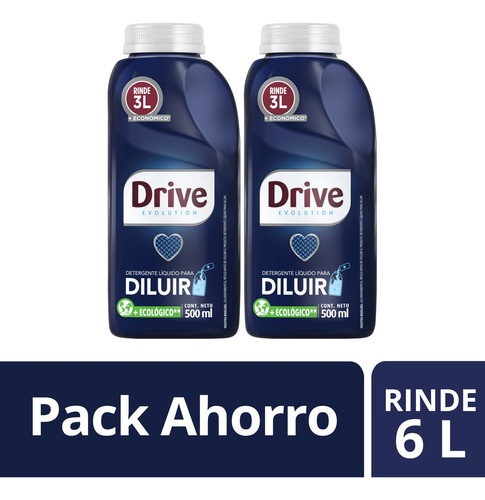 Pack Drive Detergente Líquido Para Diluir 2 Botellas 500ml