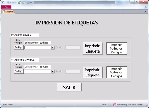 Sistema Programa De Impresion Etiquetas Y Codigos De Barra