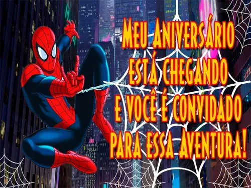 Convite Virtual Homem Aranha Desenho para Whatsapp - Quântica Studio