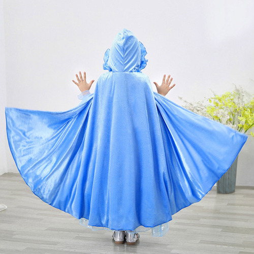 Capa De Terciopelo Con Capucha Para Niña, Disfraz De Princes