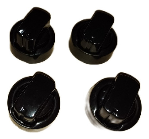 Juego De 4 Perillas 6mm Negras Anafe Longvie 6600 2600