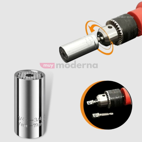 Imagen 2 de 9 de Llave Dado Universal Para Taladro Destornillador Adaptable M
