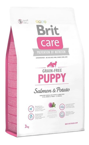 Brit Care Grain Free Puppy Salmón Y Papa 3 Kg Con Regalos