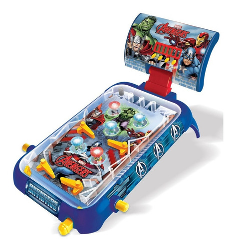Imagen 4 de 4 de Pinball Spiderman Led Arcade Luz Sonido Avengers Juguete