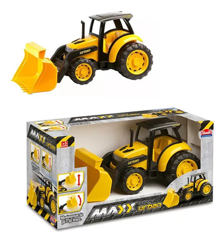 Trator Infantil Carrinho Maxx Urban Meninos Usual Plastic Cor Amarelo