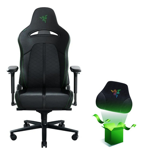 Silla Gamer Razer Enki Lumbar Curve Black/ Green Color Negro