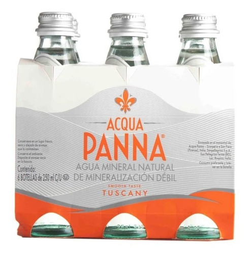 Agua Natural Acqua Panna 6 Pack Cristal 250 Ml