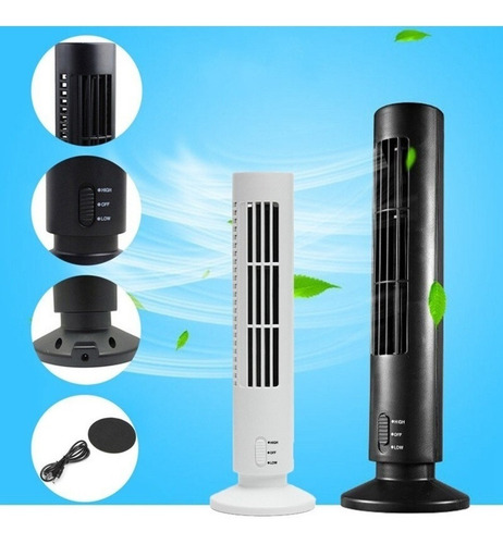 Imagem 4 de 6 de Ventilador De Mesa Torre Portatil Mini Computador Preto