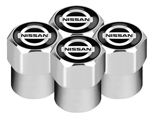 Set X4 Tapas Válvulas Metálicas Aire Ruedas Para Nissan