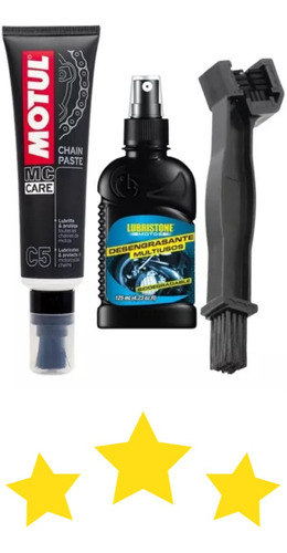 Motul C5  Lubricante Cadenas + Cepillo + Desengrasante Vip