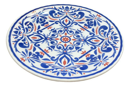 Plato Postre Porcelana Corona 20cm Premium Diseño Exclusivo