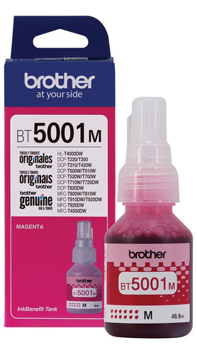 Botella De Tinta Brother, Color Magenta, Modelo: Bt-5001m