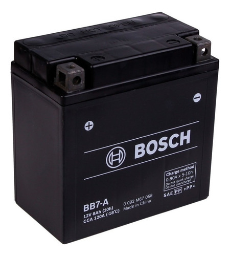 Bateria Moto Gel Yb7-a = Bb7-a Bosch 12v 8ah Vzh