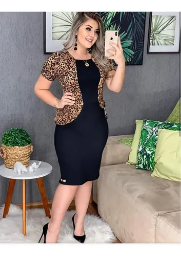 Vestido Social Evang lico Casaco Embutido Moda Feminina