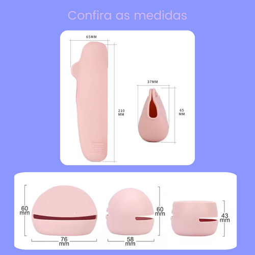 Combo Estojos De Maquiagem Silicone Para Pincéis E Esponja