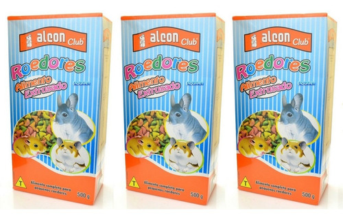 Alcon Club Roedores Extrusados Caixa 500g Kit * 3 Unidades