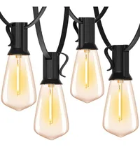 Comprar Banna Guirnalda De Luces Led Exterior, 30metros 50 Focos Plásticos Led St38 Blanco Cálido, Serie Luz Vintage Decorativas Para Iluminación De Jardin Patio Boda Hogar Navidad
