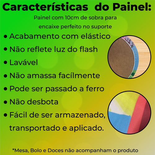Painel Redondo Sublimado 3d Tecido 1,3m X 1,3m Com Elástico