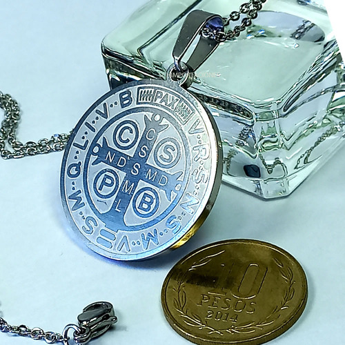 Medalla De San Benito ++ Consagrado ++ Acero + Cadena M8