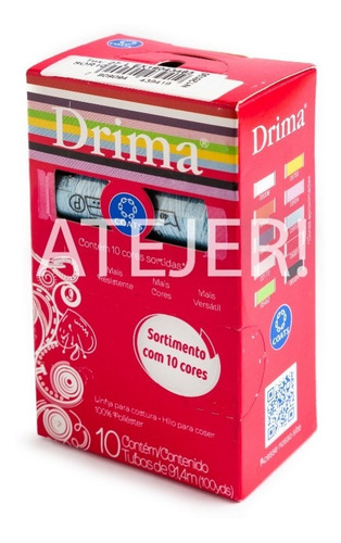 Imagen 3 de 6 de Cofre Hilo Poliéster N126 Drima 10 Bobinas 91,4 Mts Surtidos