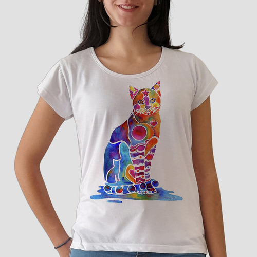 Remera Gato Gatito Mascota 7 Animal Mujer