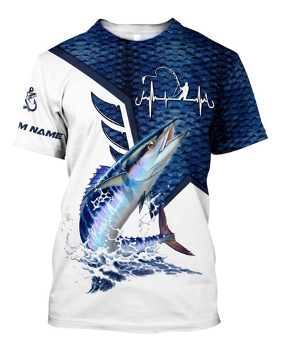Camisetas Impresas En 3d Con Nombre Personalizado De Pesca
