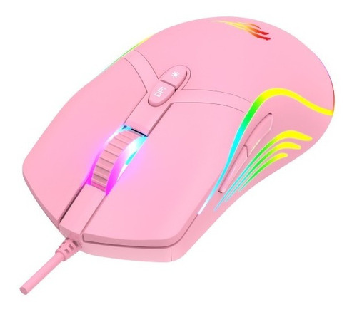 Mouse Gamer Rgb Havit Hv-ms1026 Rosado 7 Botones