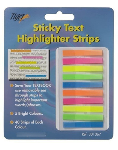 Sticky Tiras De Neon Highlighter Repositionable Memo Note Pe