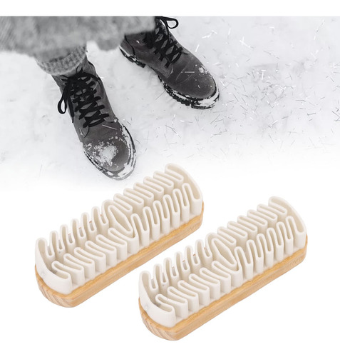 Cepillo De Terciopelo Para Botas De Nieve, 2 Piezas De Haya