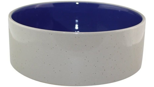 Plato De Ceramica Para Perro, 7.5 Pulgadas, Azul, Gris