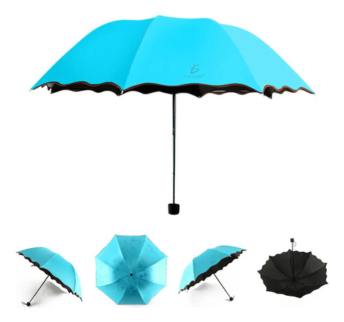Paraguas Plegable Y Portátil Para Sol Lluvia 2 Colores