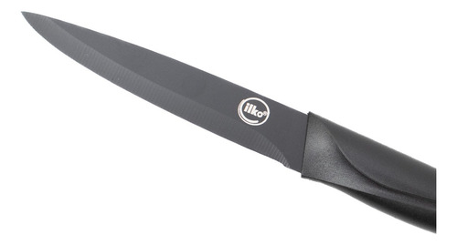 Juego Cuchillos Acero Inox Premium Nero Color Negro Ilko