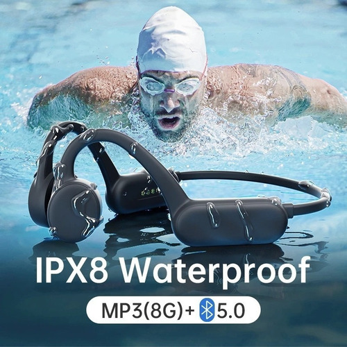 5.0 Audifonos Conducción Ósea Ipx8 Nadar Color Azul