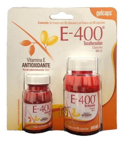 Duo Blister Vitamina E 400 (90 Y 30 Capsulas) Gelcaps