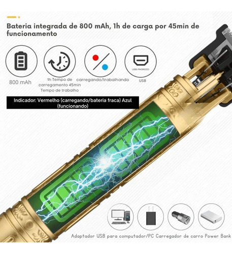 Kit Barbeador E Aparador De Pelo Portatil Sem Fio Eletrico