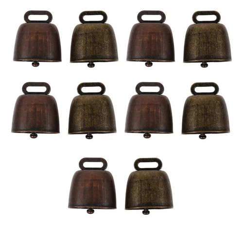 10 Cascabeles Antirrobo Para Vacas Pastando, Color Bronce