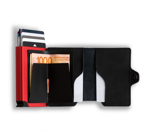 Imagen 5 de 5 de Billetera Walla Wallets Doble - Vintage Black Fire