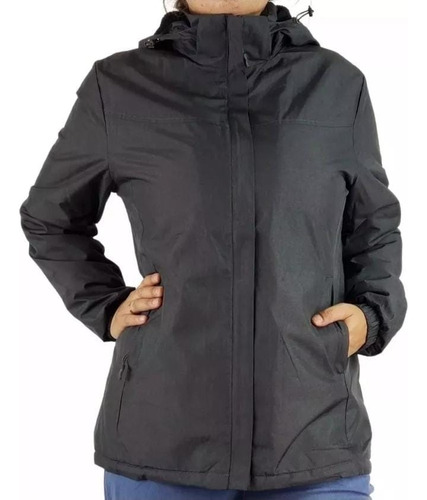 Chaqueta Corta Viento Térmica Impermeable Con Forro Mujer.