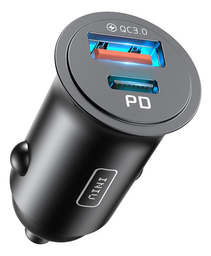 Cargador De Coche, Puertos Duales Iniu [usb C 30w + Usb A 30