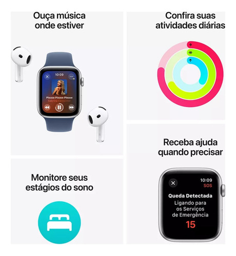Apple Watch Se 2a Gen 40mm Alumínio Sport - A2722 Meia-noite Meia-noite