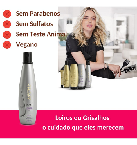 Shampoo Matizante Linha Grisalhos E Loiros Blond Aneethun