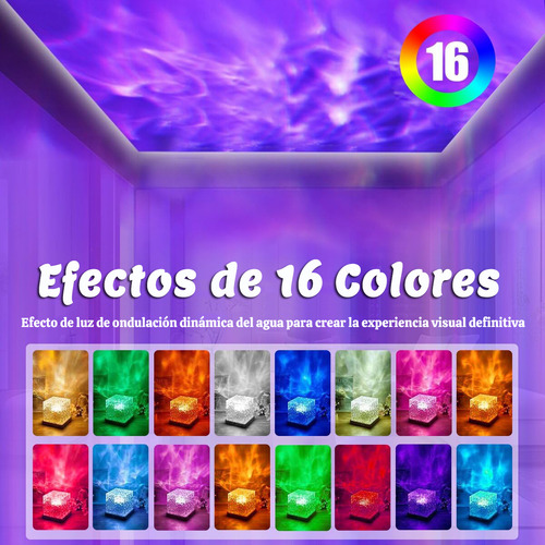 Luz Nocturna Aurora Onda 16 Colores Recargable Dormitorio