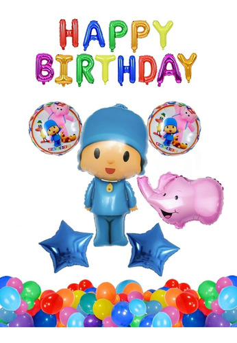 Set De Globos Pocoyo Decoración Fiesta De 46 Piezas