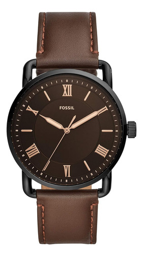 Reloj Fossil Copeland Para Hombre Con Caja Delgada Y Correa Color De La Correa Café Color Del Bisel Café Color Del Fondo Café