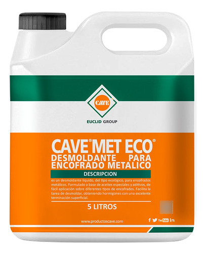 Cave Met Eco - Desmoldante Para Encofrados, Bidon 5 Lts