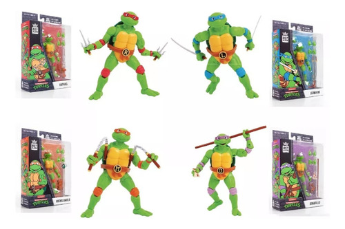 Set De 4 Figuras De Las Tortugas Ninja De La Marca Bst Axn